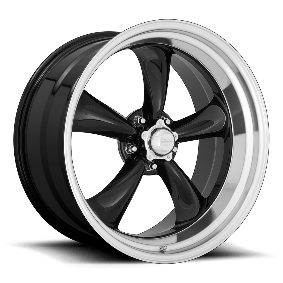 American Racing Vintage VN315 TORQ THRUST II 1 PC Gloss Black Machined Lip Wheel