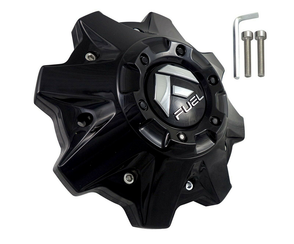 FUEL 8LUG CAP W/ RISER GLOSS BLACK