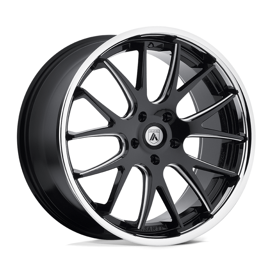Asanti Black ABL-3 CASTOR Matte Black Milled Ss Lip Wheel