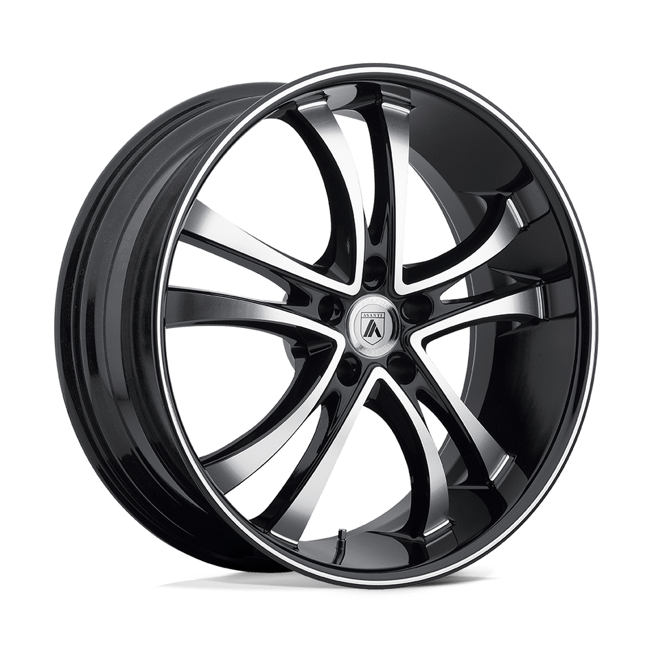 Asanti Black ABL-6 Machined Face With Black Lip Wheel