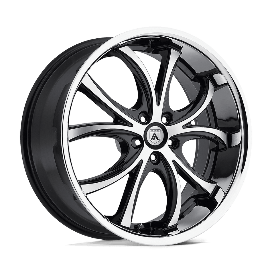 Asanti Black ABL-8 ELEKTRA Machined Face Ss Lip Wheel