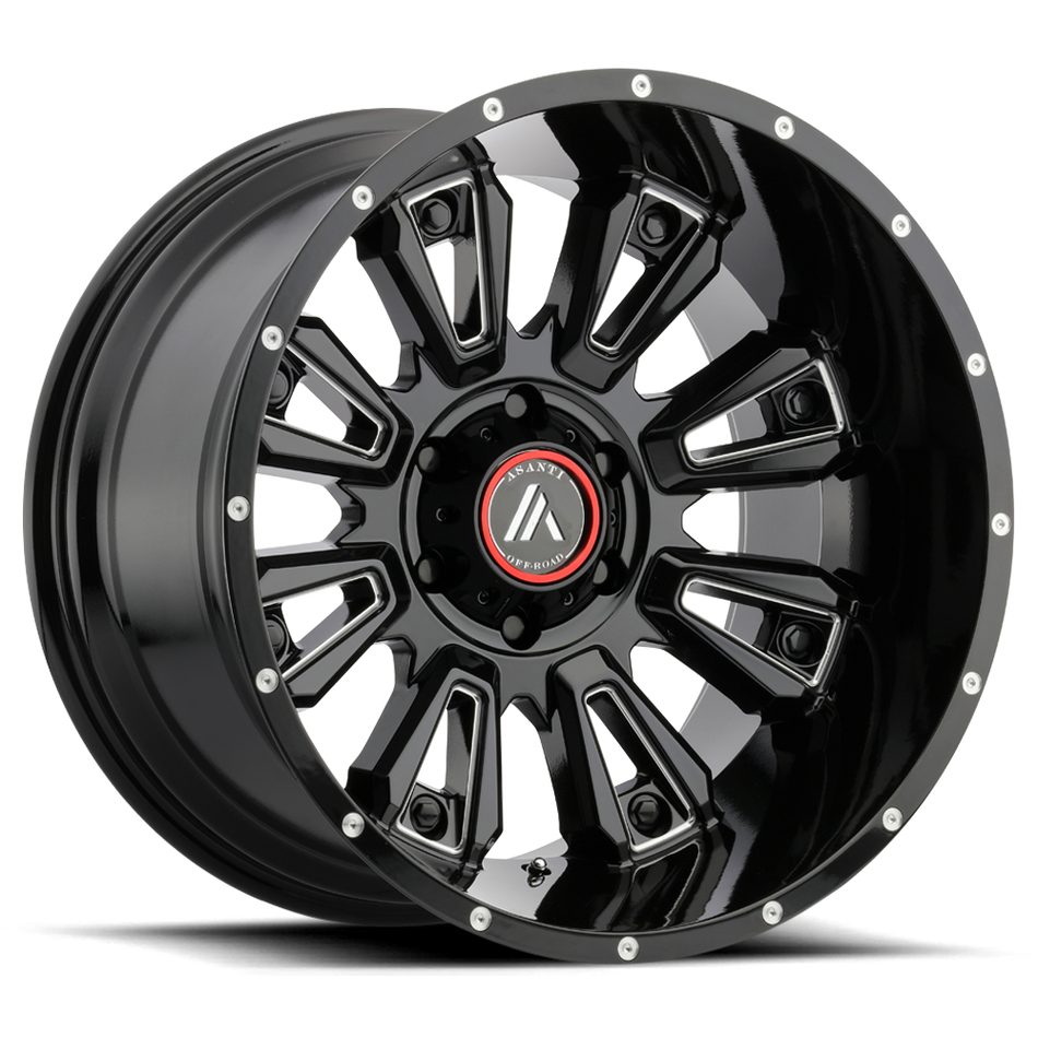 Asanti Off Road AB808 BLACKHAWK Gloss Black Milled Wheel