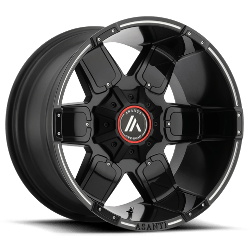 Asanti Off Road AB811 WARTHOG SATIN BLACK MILLED W/ GLOSS BLACK ACCENTS