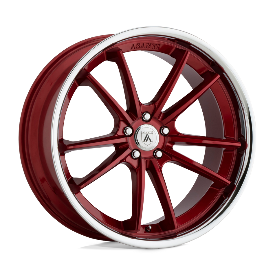 Asanti Black ABL-23 SIGMA Candy Red With Chrome Lip Wheel
