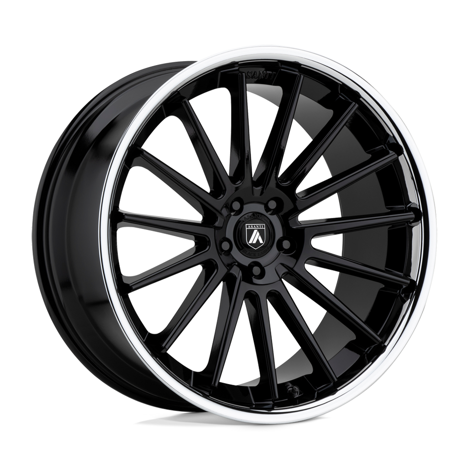 Asanti Black ABL-24 BETA Gloss Black Chrome Lip Wheel