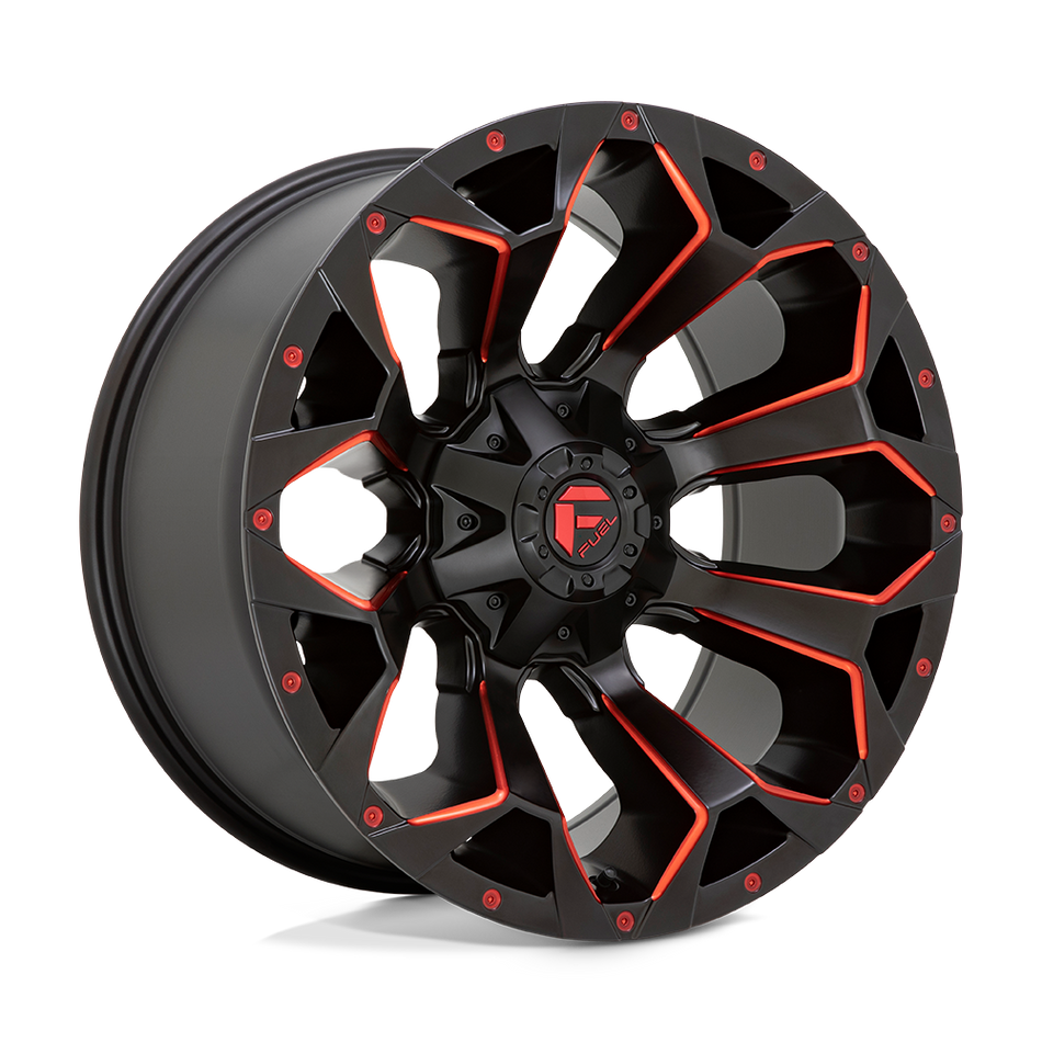 Fuel 1PC D787 ASSAULT Matte Black Red Milled Wheel