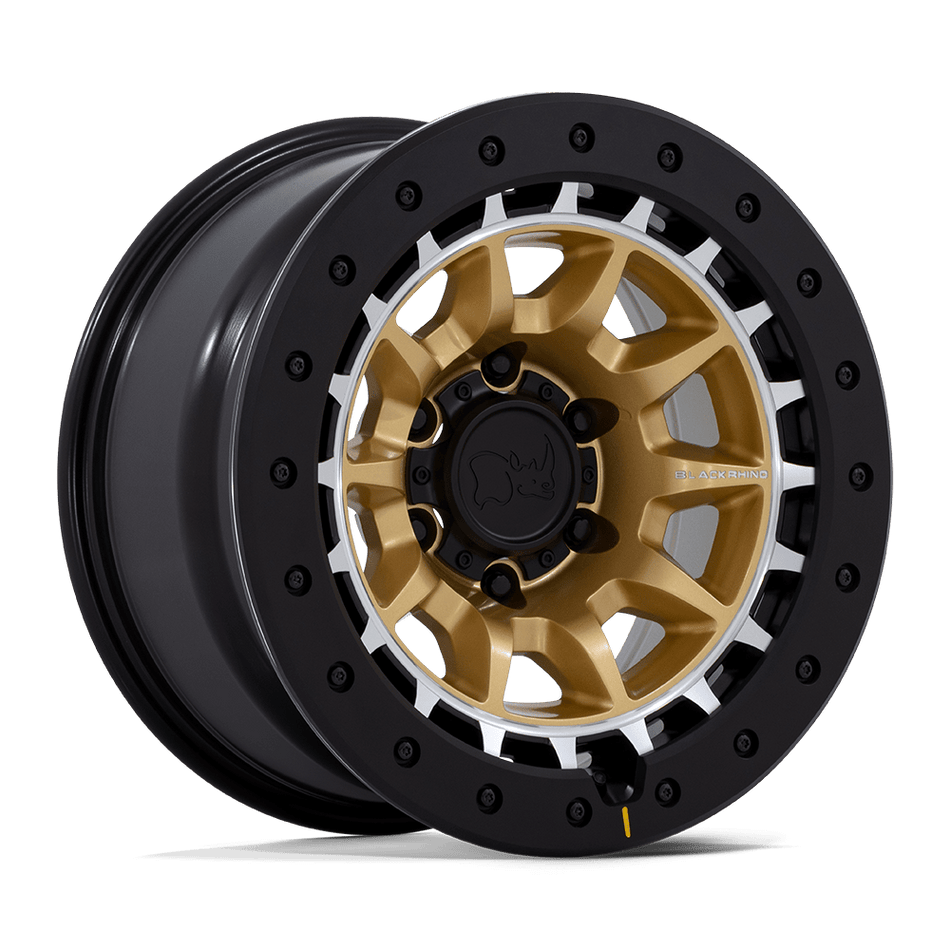 Black Rhino Hard Alloys BR016 TUSK Matte Gold W/ Machined Ring Wheel