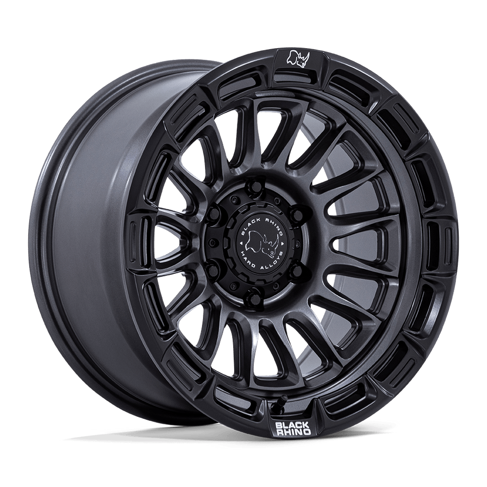 Black Rhino Hard Alloys BR025 RIVAL Matte Gunmetal W/ Matte Black Lip Wheel