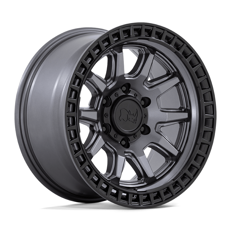 Black Rhino Hard Alloys CALICO Matte Gunmetal With Matte Black Lip Wheel
