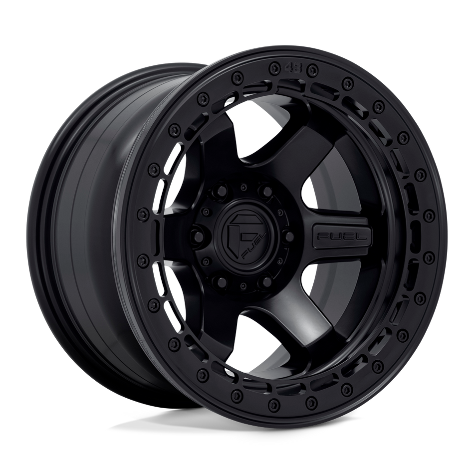 Fuel 1PC D122 BLOCK BEADLOCK Matte Black With Matte Black Ring Wheel