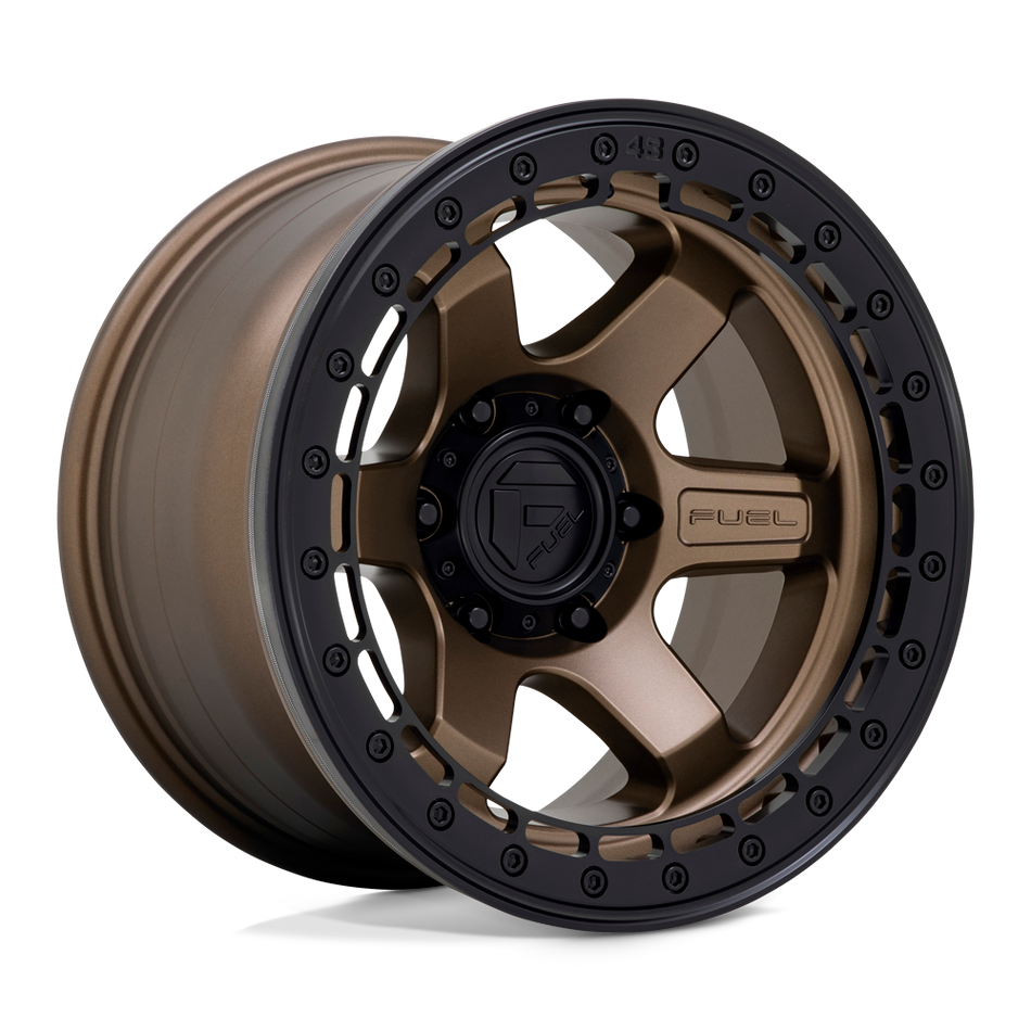 Fuel 1PC D124 BLOCK BEADLOCK Matte Bronze With Matte Black Ring Wheel