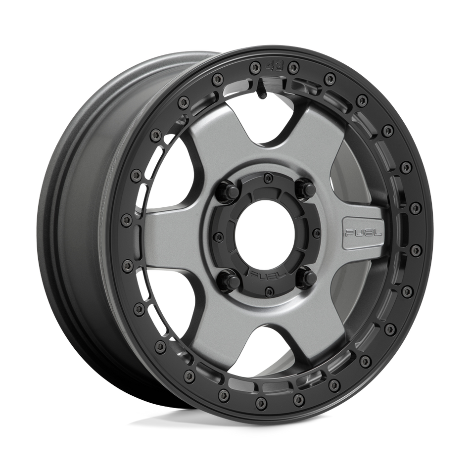 Fuel UTV D923 BLOCK BEADLOCK Matte Gun Metal With Black Ring Wheel