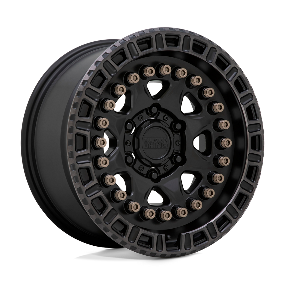 Black Rhino Hard Alloys CARBINE Matte Black W/ Machined Tinted Ring & Bronze Bolts Wheel