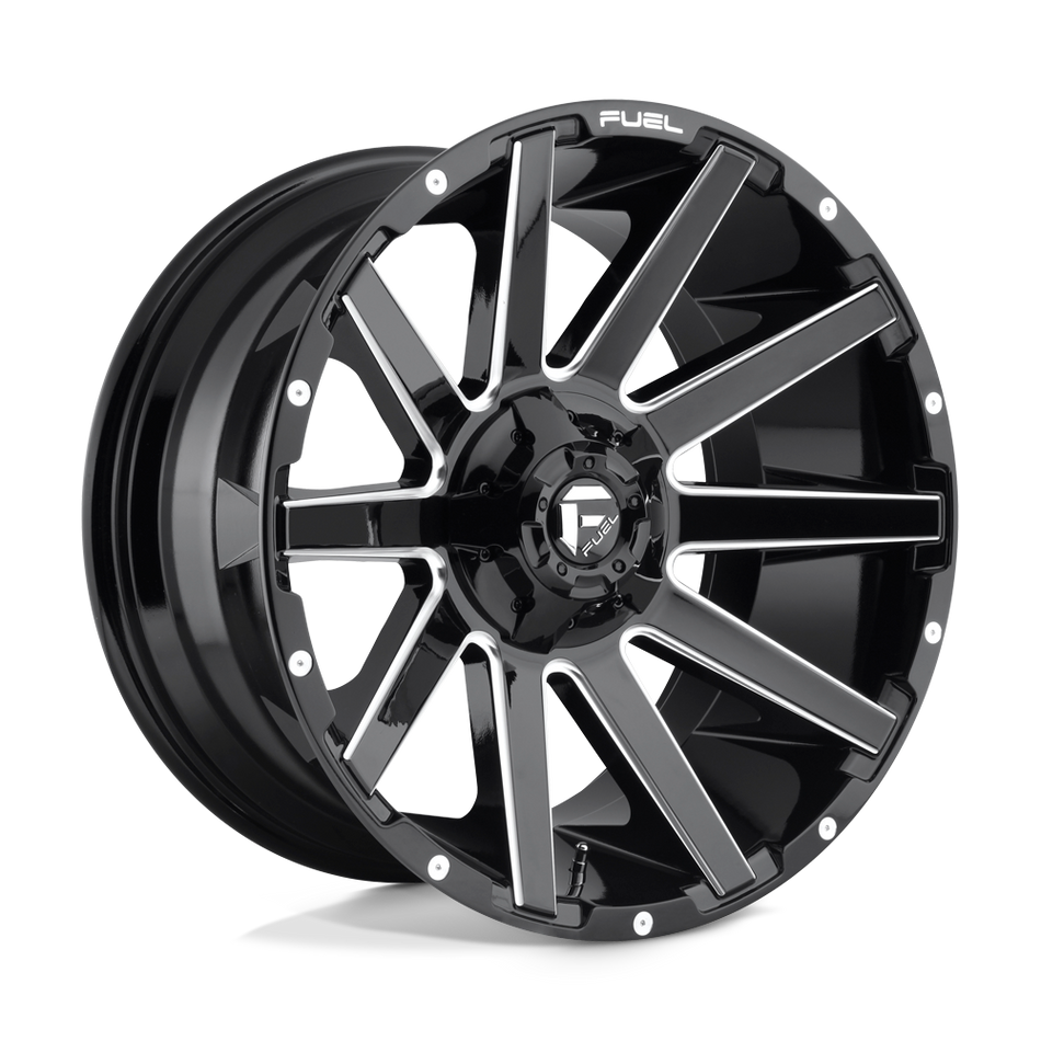 Fuel 1PC D615 CONTRA Gloss Black Milled Wheel