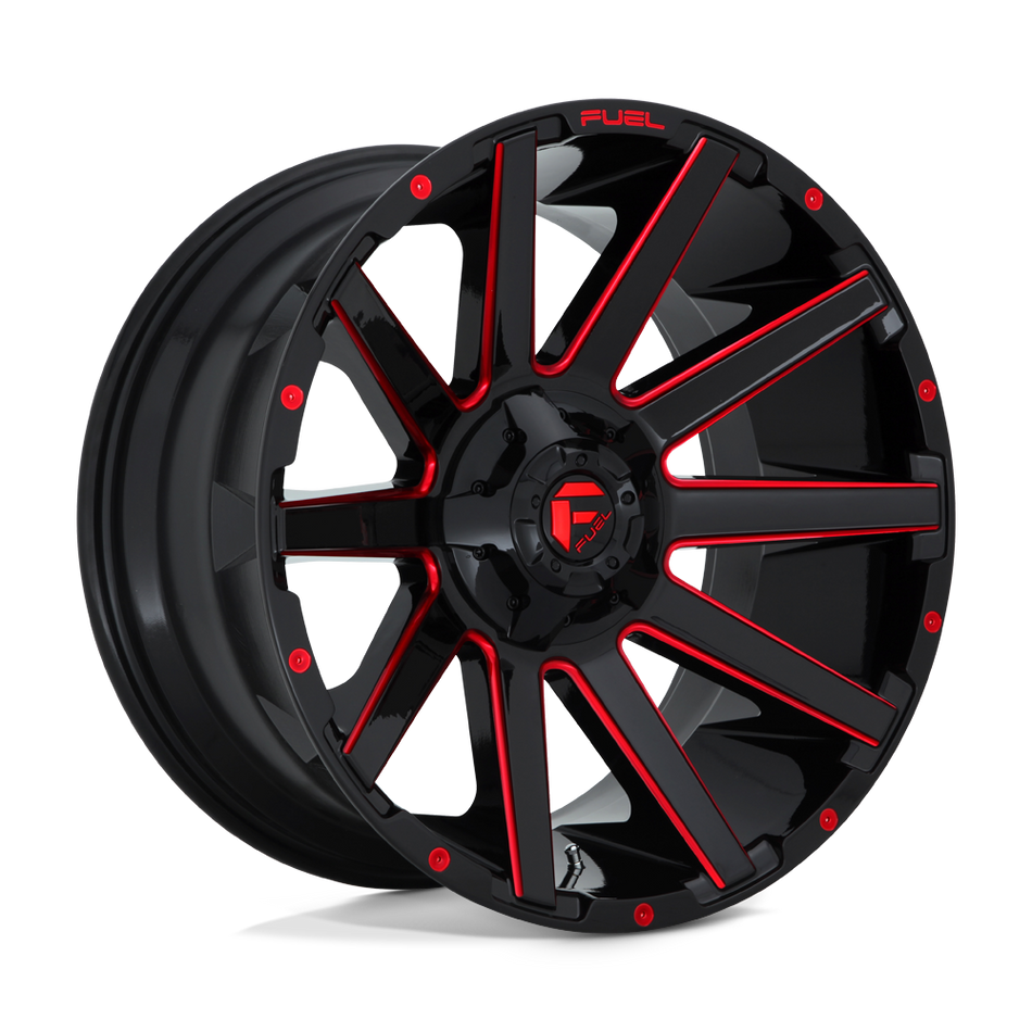 Fuel 1PC D643 CONTRA Gloss Black Red Tinted Clear Wheel