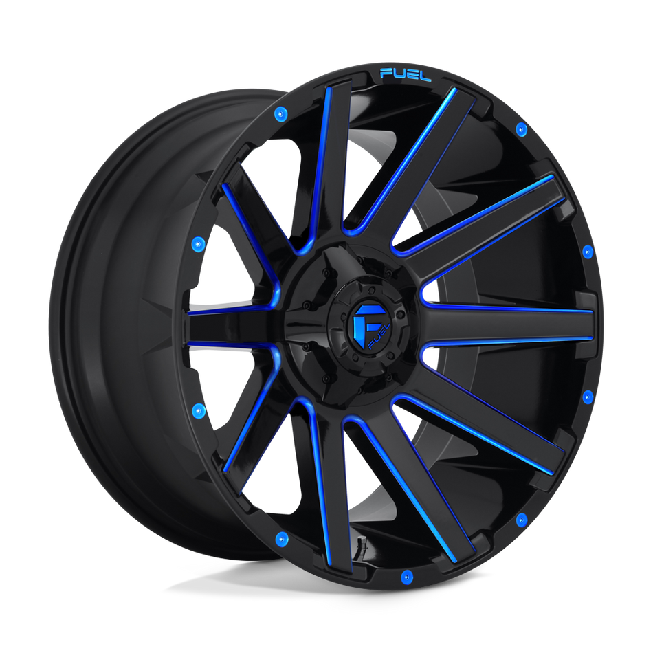 Fuel 1PC D644 CONTRA Gloss Black Blue Tinted Clear Wheel