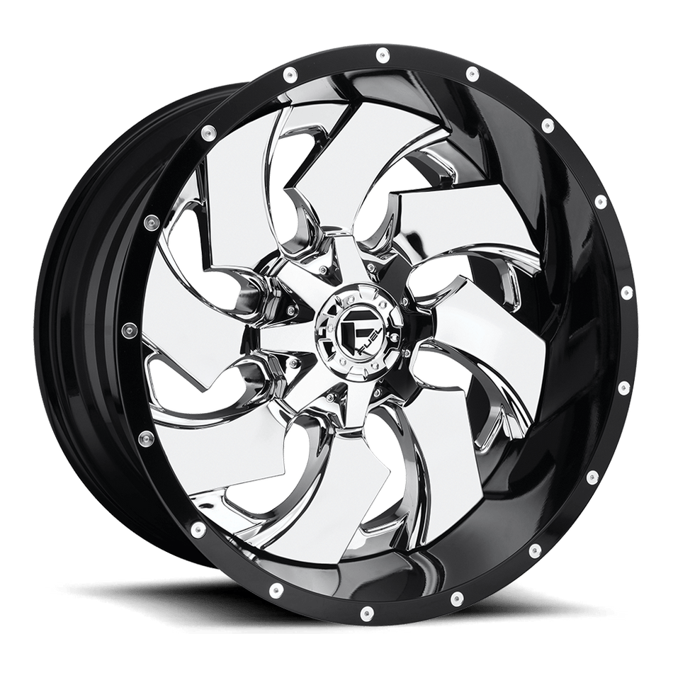 Fuel 2PC D240 CLEAVER Chrome Plated Gloss Black Lip Wheel