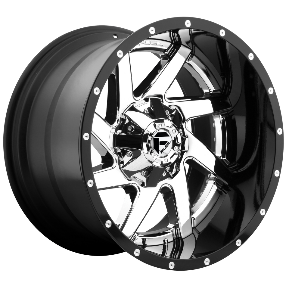 Fuel 2PC D263 RENEGADE Chrome Plated Gloss Black Lip Wheel
