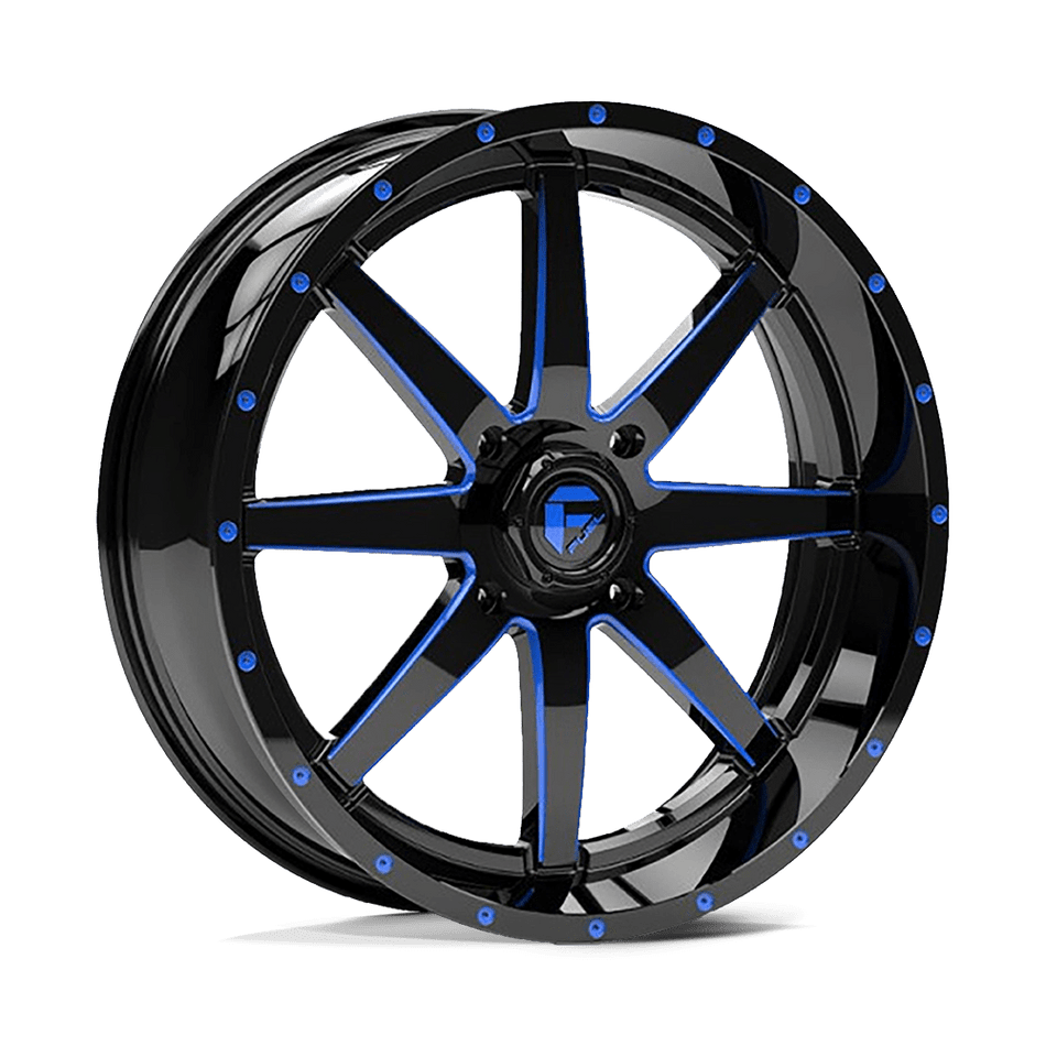 Fuel UTV D651 MAVERICK UTV Gloss Black Milled With Blue Tint Wheel
