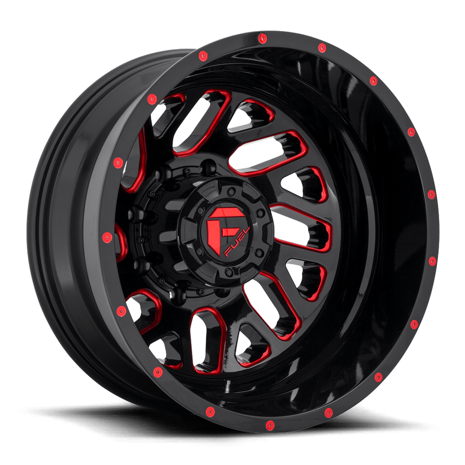 Fuel 1PC D656 TRITON Gloss Black Red Tinted Clear Wheel
