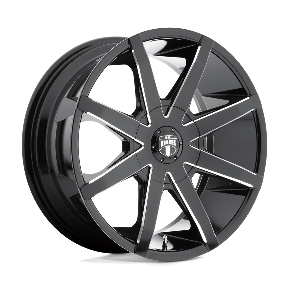 DUB 1PC S109 PUSH Gloss Black Milled Wheel