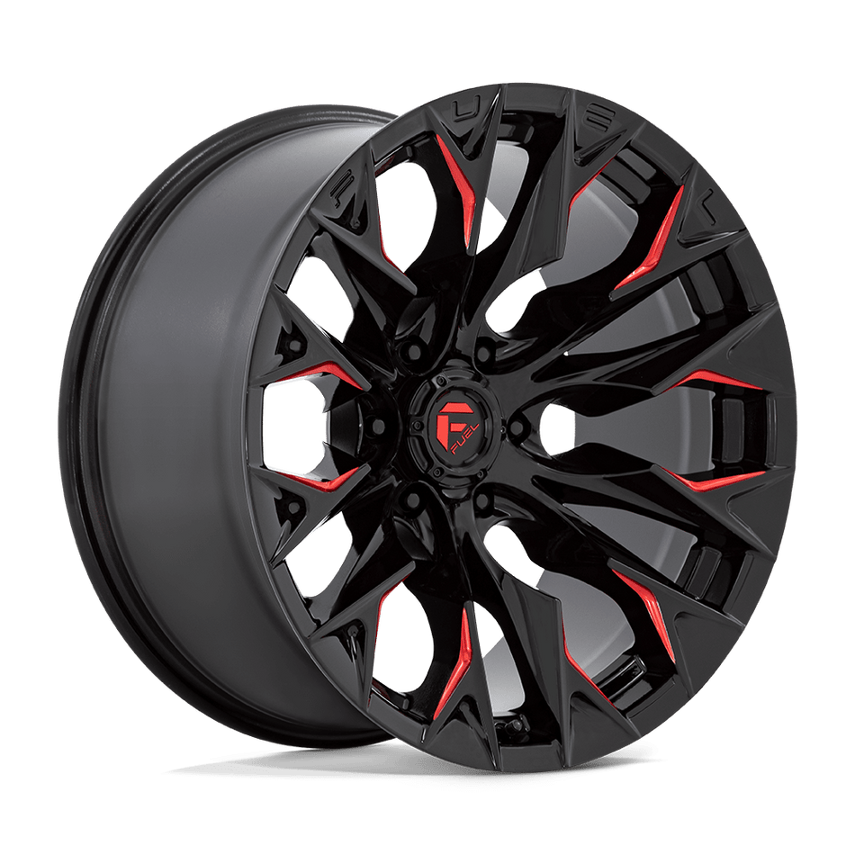 Fuel 1PC D823 FLAME Gloss Black Milled With Candy Red Wheel