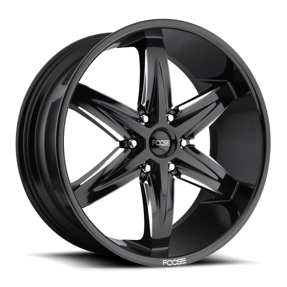 Foose 1PC F162 SLIDER Gloss Black Milled Wheel