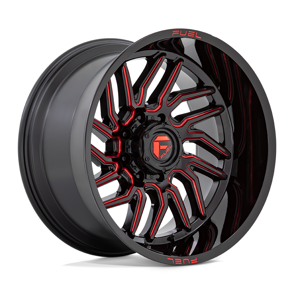 Fuel 1PC D808 HURRICANE Gloss Black Milled Red Tint Wheel