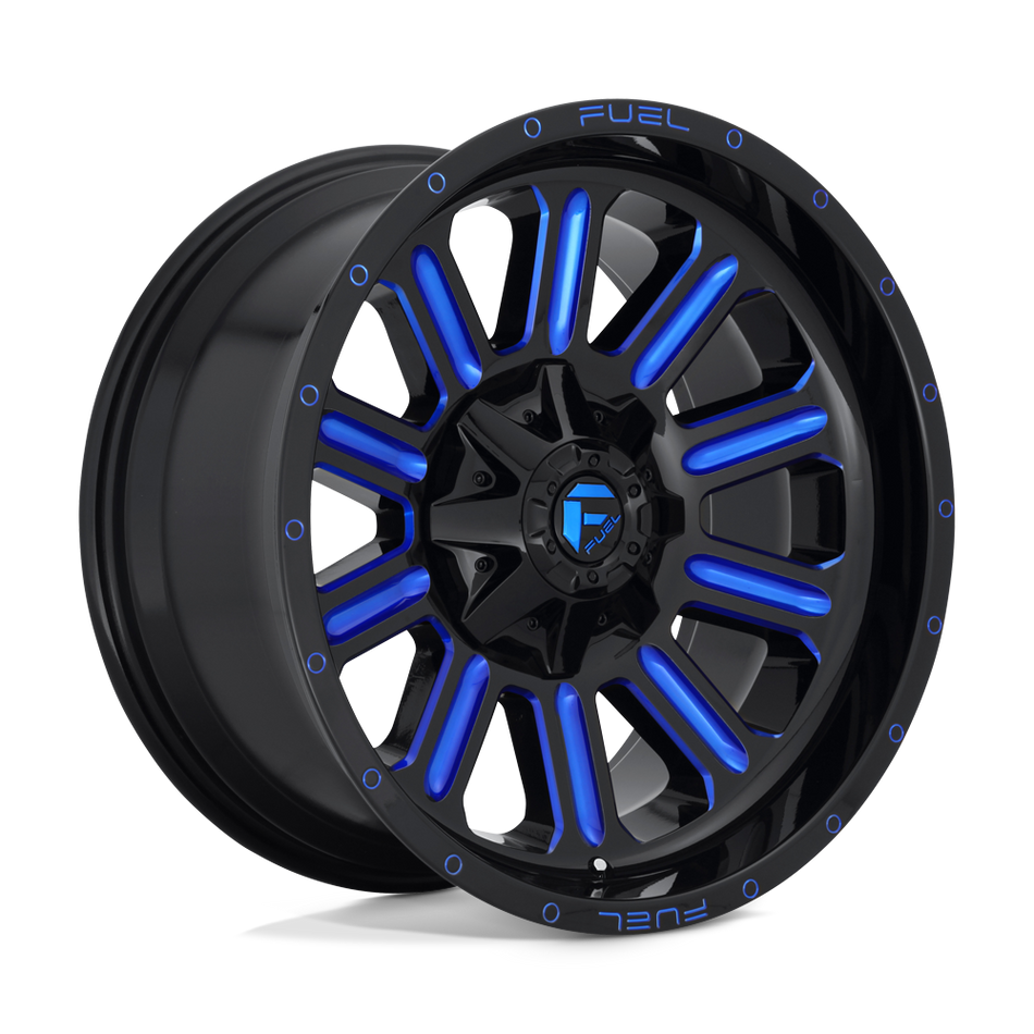 Fuel 1PC D646 HARDLINE Gloss Black Blue Tinted Clear Wheel
