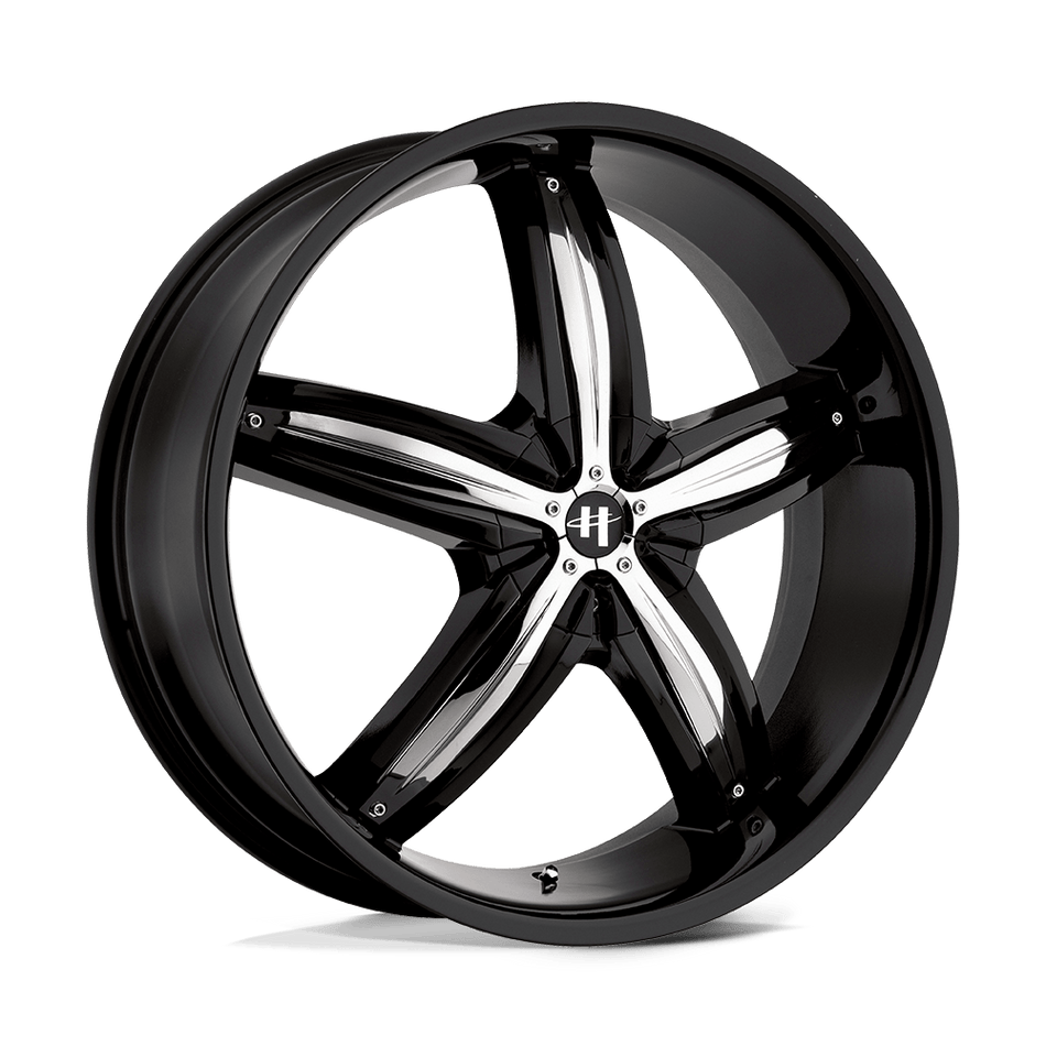 Helo HE844 Gloss Black With Removable Chrome Accents Wheel