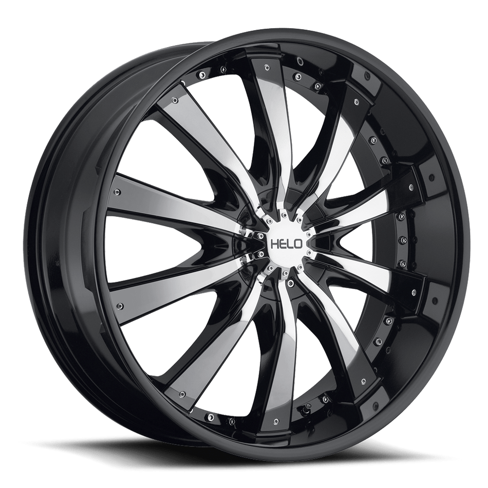 Helo HE875 Gloss Black With Removable Chrome  Accents Wheel