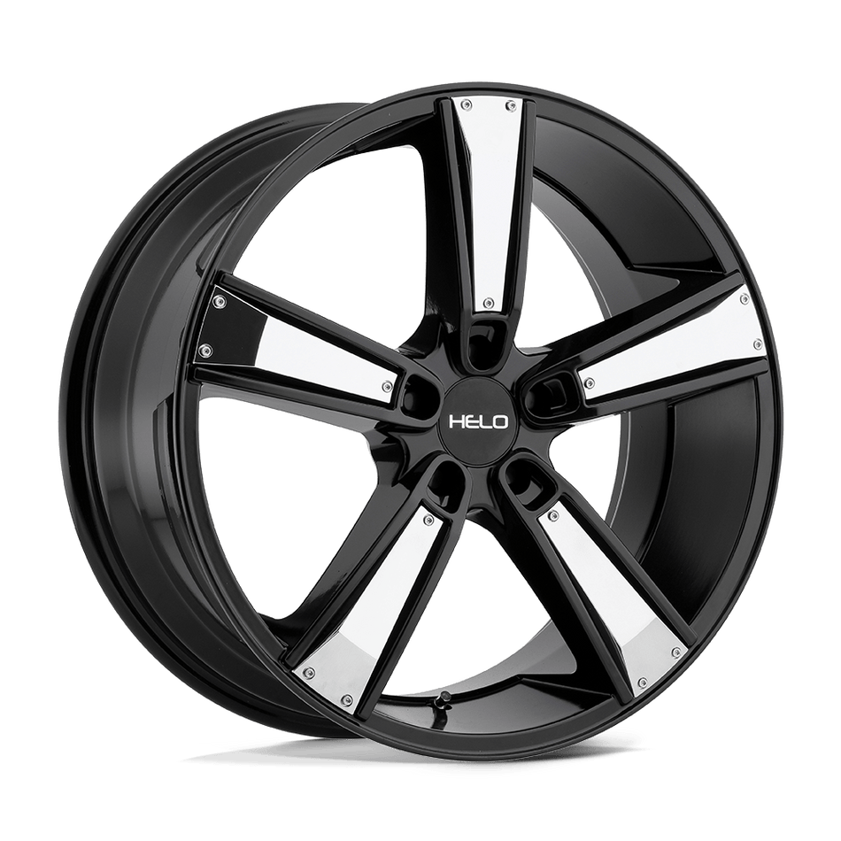 Helo HE899 Satin Black With Gloss Black & Chrome Inserts Wheel