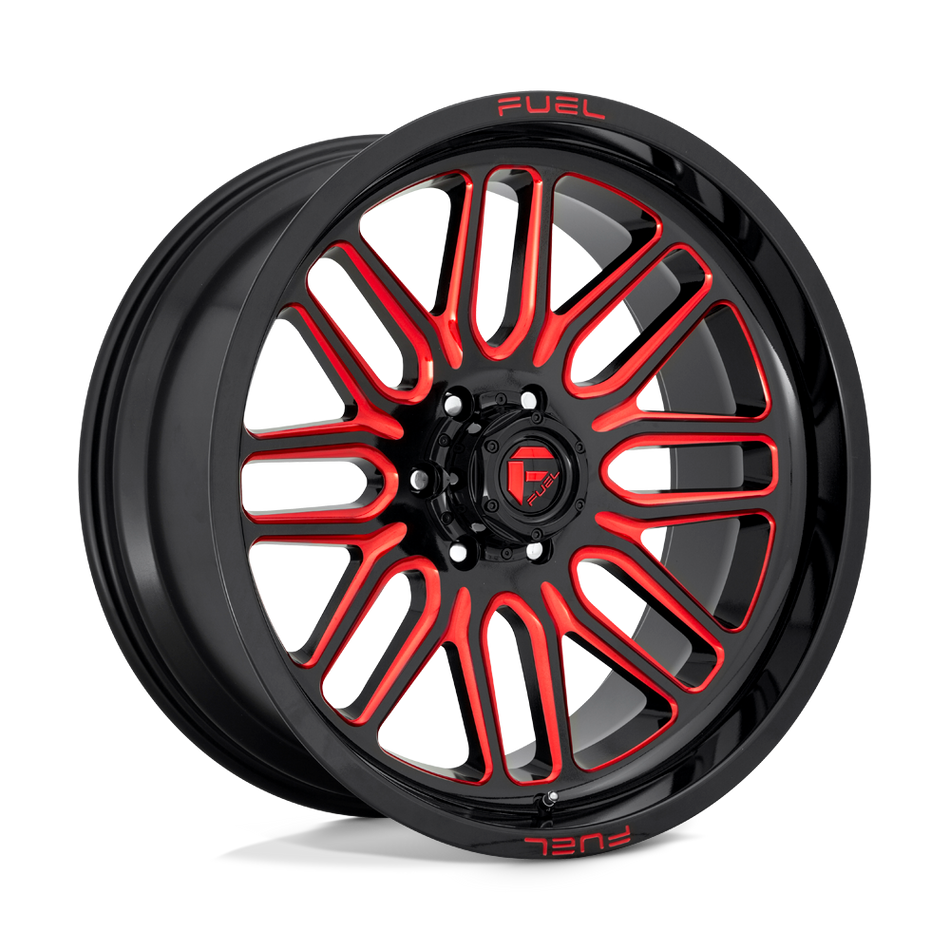 Fuel 1PC D663 IGNITE Gloss Black Red Tinted Clear Wheel