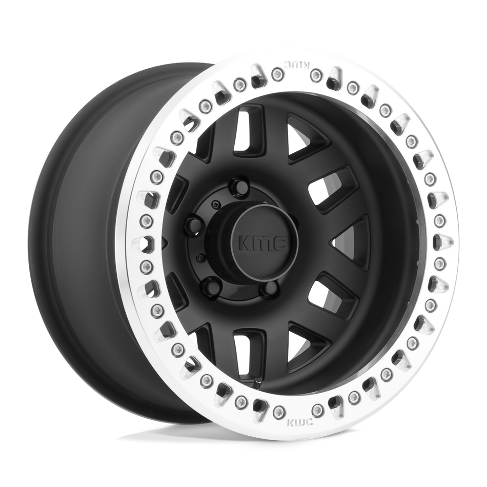 KMC KM229 MACHETE CRAWL BEADLOCK Satin Black Machined Bead Ring Wheel