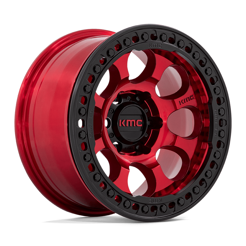 KMC KM237 RIOT BEADLOCK Candy Red With Black Ring Wheel