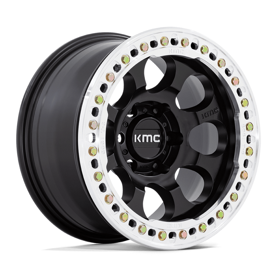 KMC KM237 RIOT BEADLOCK Satin Black With Machined Ring Wheel