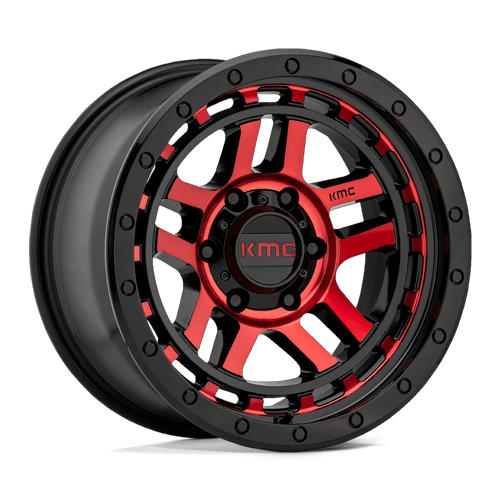 KMC KM540 RECON GLOSS BLACK MACHINED W/ RED TINT