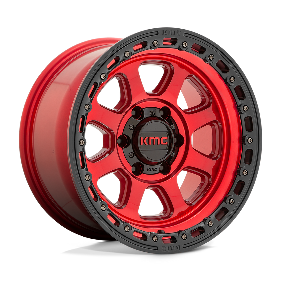 KMC KM548 CHASE Candy Red With Black Lip Wheel