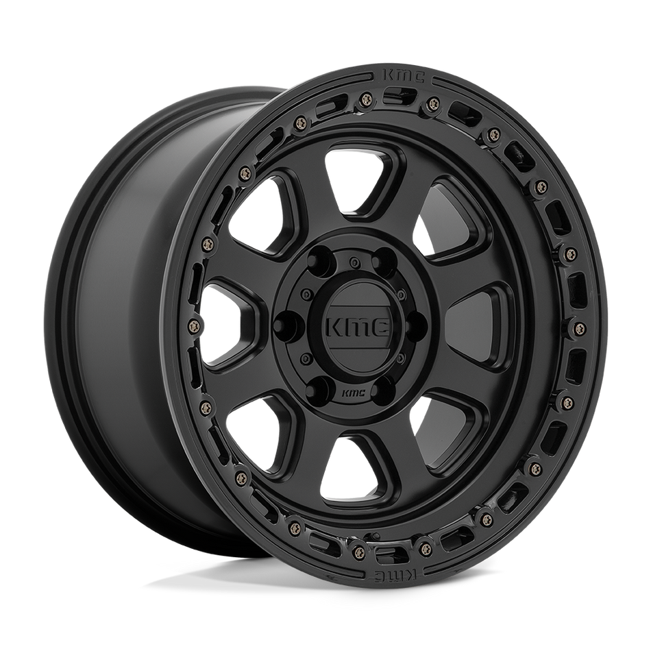 KMC KM548 CHASE Satin Black With Gloss Black Lip Wheel