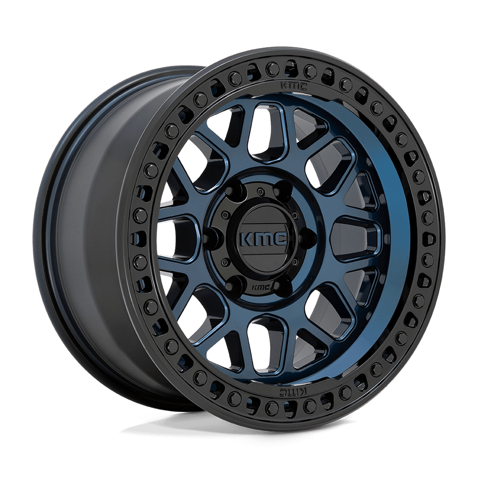 KMC KM549 GRS Midnight Blue With Gloss Black Lip Wheel