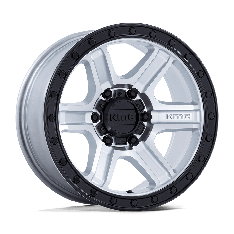 KMC KM551 OUTRUN Machined With Gloss Black Lip Wheel