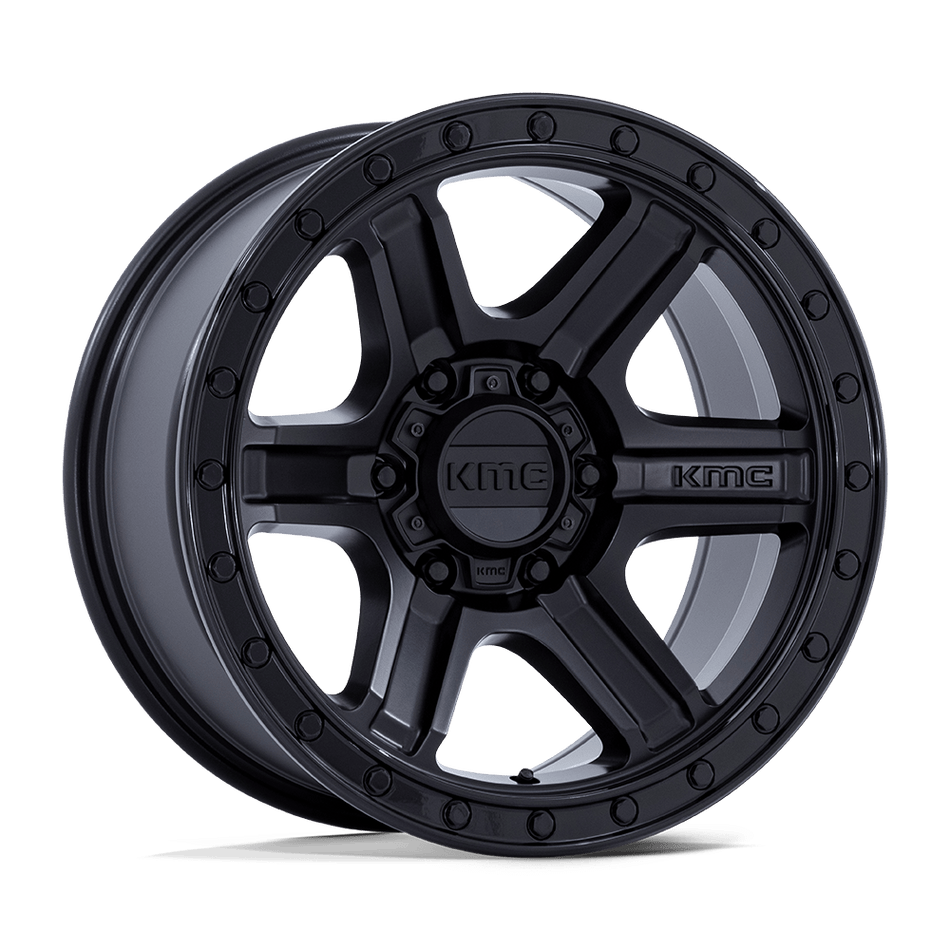 KMC KM551 OUTRUN Matte Black With Gloss Black Lip Wheel