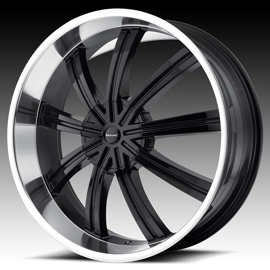 KMC KM672 WIDOW Gloss Black With Machined Face Wheel