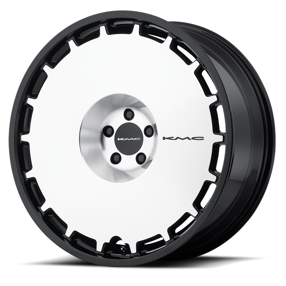 KMC KM689 SKILLET Gloss Black Machined Face Wheel