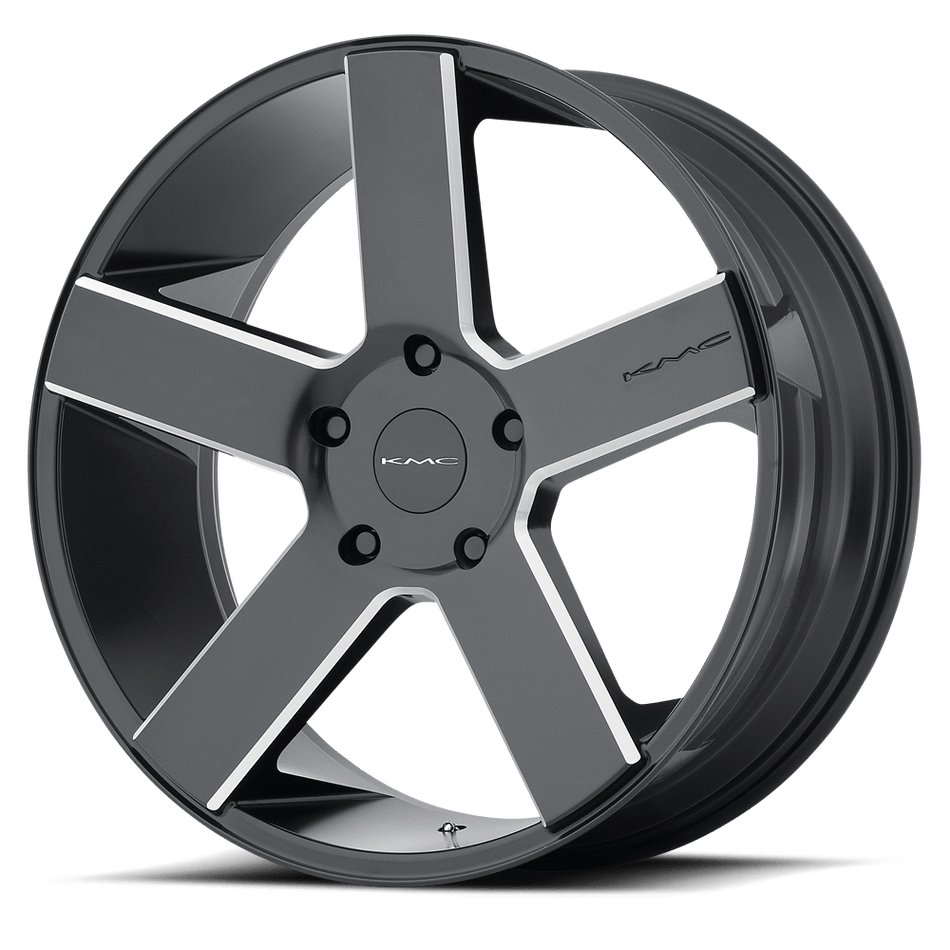 KMC KM690 MC 5 Satin Black  Black With Milled Spokes Wheel