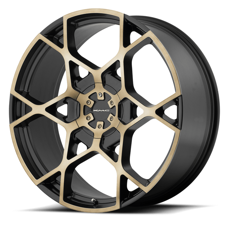KMC KM695 CROSSHAIR Satin Black W/ Machined Face And Tinted Clear Wheel