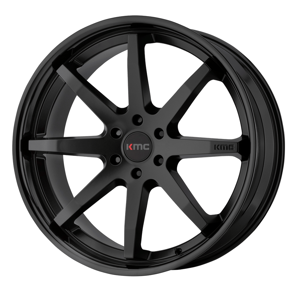 KMC KM715 REVERB Satin Black Gloss Black Lip Wheel