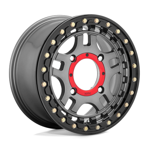 KMC Powersports KS240 RECON UTV BEADLOCK GUNMETAL W/ GLOSS BLACK RING