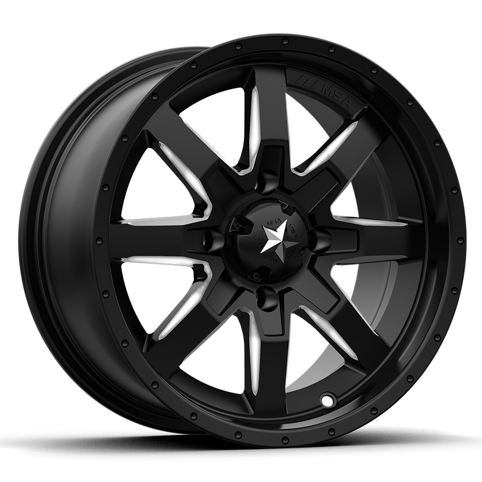 MSA Offroad Wheels M25 ROCKER Milled Flat Black Wheel