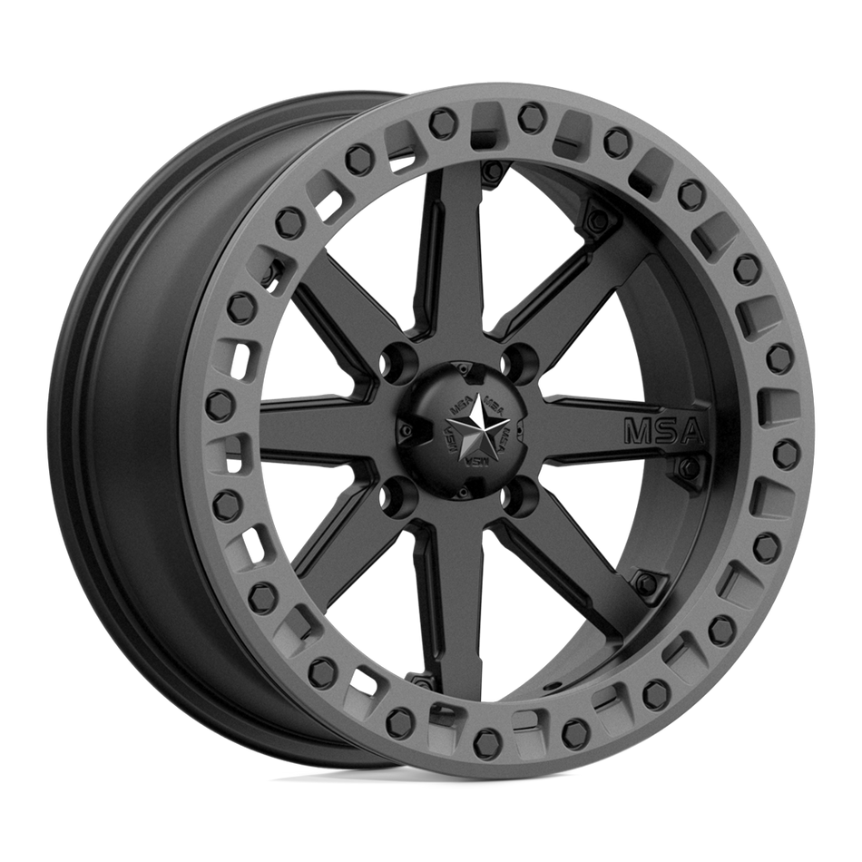 MSA Offroad Wheels M31 LOK2 BEADLOCK Satin Black Matte Gray Ring Wheel